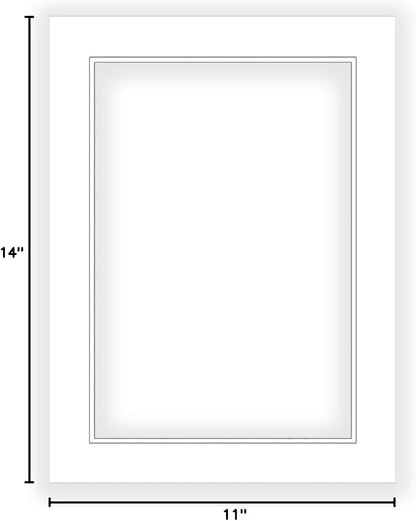 12x16 Mat for 11x14 Photo - Precut White on White Double Mat Picture Matboard for Frames Measuring 12 x 16 Inches - Bevel Cut Matte to Display Art Measuring 11 x 14 Inches - Acid Free ONE MAT