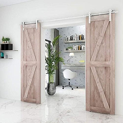 TSMST 6FT Sliding Barn Door Hardware Kit, Stainless Steel Heavy Duty Sturdy - Image 2