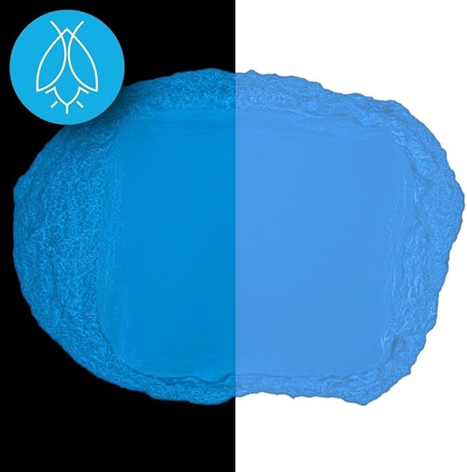 Glow in The Dark Pigment Powder - Neutral and Fluorescent Color for Art Painting, Fine Art, Nail Art Paint, and DIY Crafts - Long Lasting, 10+ Color Options - Fluorescent Blue - (12 Grams/ .42oz)