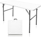 4 FT Folding Table, Plastic Portable Tables for Dining Parties Card Picnic Camping, Granite White