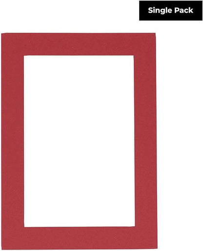 6x8 Mat for 8x10 Frame - Precut Mat Board Acid-Free Show Kit with Backing Board, and Clear Bags Deep Red 6x8 Photo Matte Made to Fit a 8x10 Picture Frame Matboard for Framing, Pack of 1 Mat