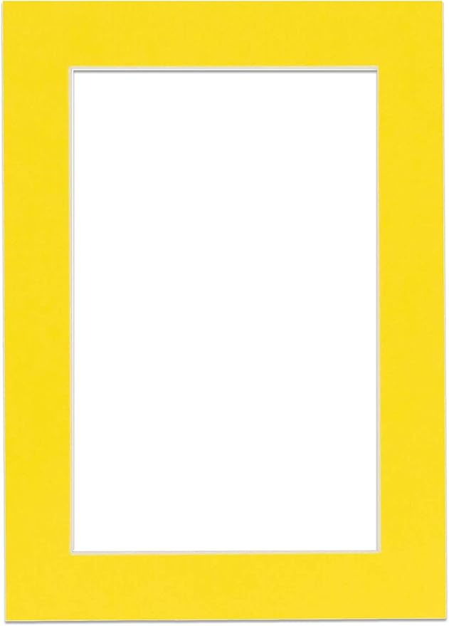 5x7 Mat for 8.5x11 Frame - Precut Mat Board Acid-Free Yellow 5x7 Photo Matte Made to Fit a 8.5x11 Picture Frame, Premium Matboard for Family Photos, Show Kits, Art, Picture Framing, Pack of 1 Mat