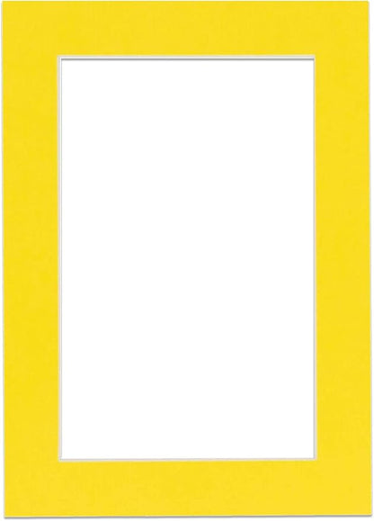 5x7 Mat for 8.5x11 Frame - Precut Mat Board Acid-Free Yellow 5x7 Photo Matte Made to Fit a 8.5x11 Picture Frame, Premium Matboard for Family Photos, Show Kits, Art, Picture Framing, Pack of 1 Mat