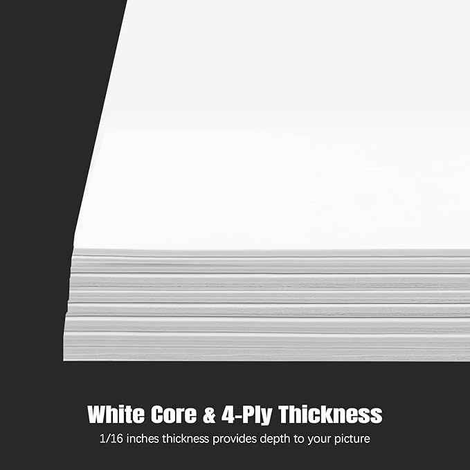 AUEAR, 15 Pack 5x7 Uncut Matte Boards, White Photo Mat Board Great for Picture Framing, Print, Artwork