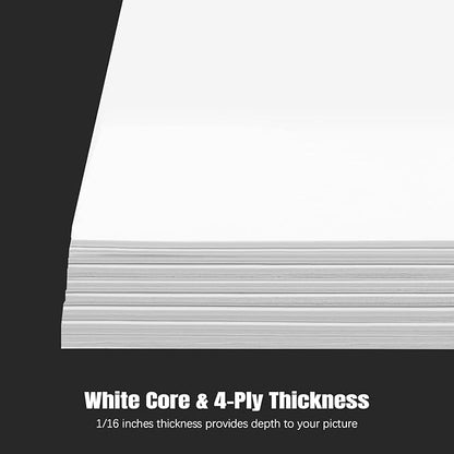 AUEAR, 15 Pack 11x14 Uncut Matte Boards White Photo Mat Board Great for Picture Framing, Print, Artwork