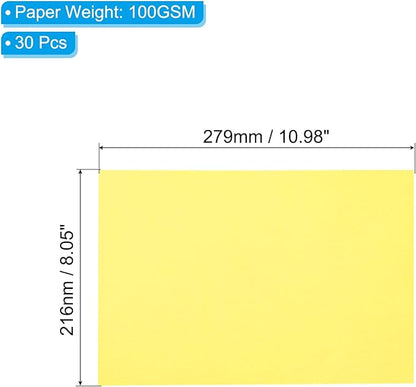 PATIKIL 30 Sheets Vellum Paper 8.5x11inches, Printable Translucent Paper 100GSM Colored for Invitations Laser Inkjet Printing Card Making Crafting Wedding Tracing, Yellow