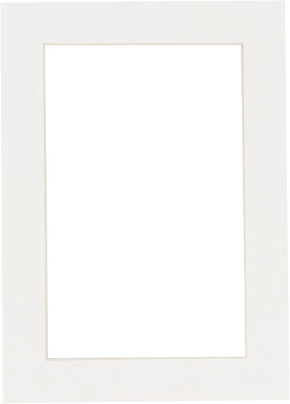 Poster Palooza 8x10 Mat Bevel Cut for 5.5x8.5 Photos - Acid Free Textured White Precut Matboard - For Pictures, Photos, Framing - 4-ply Thickness