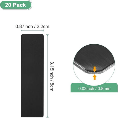 20-Pack Anodized Aluminium Laser Engraved Mount Metal Plate 3x1x0.04 Inch Engraver Blank Anodized Aluminum Sheets for DIY Laser Printing/Home/Office[Black]