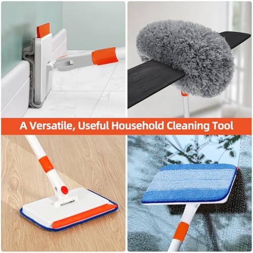 Baseboard Cleaner Tool with Handle, Extendable Long Handle Baseboard Cleaning - Image 5