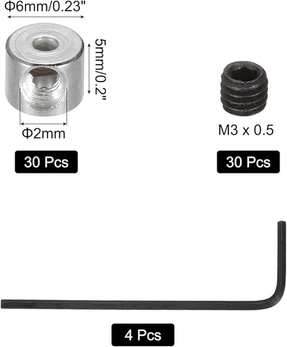 MECCANIXITY 30 Pcs Metal Locking Pin Backs, Locking Pin Keepers Locking Clasp 5mm(H) with 4 Wrench Replacement in Storage Case for Badge, Brooch, Silver Tone