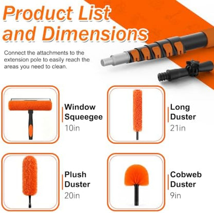 SISUPASSIE 30FT Reach High Ceiling Duster Kit, Window Cleaning kit - Image 2