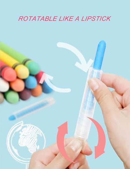 Non-toxic Dustless Chalk for Kids, Colored Chalk With Holder The Best Art Tool for Blackboard Kids Children Drawing Writing,24PCS