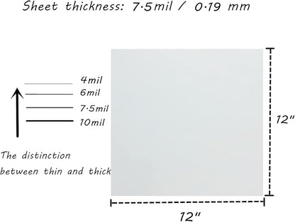BANLTRE 15 Pieces 7.5 mil Transparency Blank Template Material Stencils Mylar for Cutting Paper Clear Sheet 12 × 12 inch (15-7.5 mil)