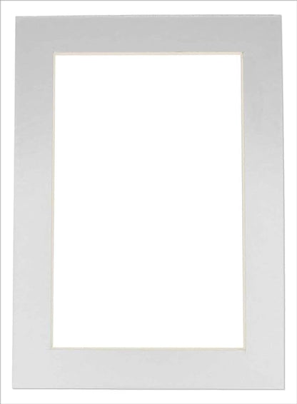 Pack of Ten Acid Free 8x10 Mats Bevel Cut for 5x8 Photos - Metallic Silver Precut Matboards With Backing Boards and Self Seal Photo Mat Bags For Pictures, Photos, Framing - 4-ply Thickness