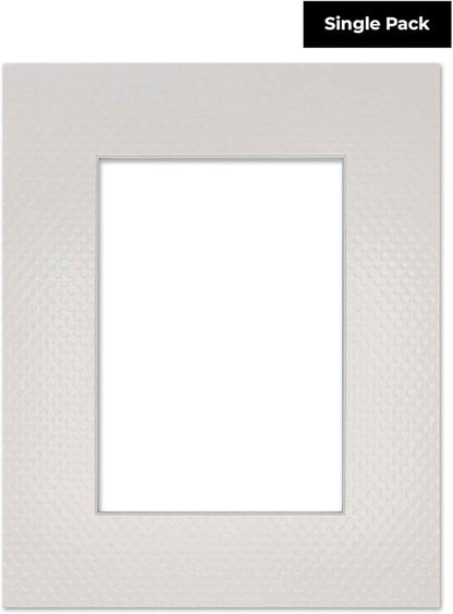 8x10 Mat Bevel Cut for 6x8 Photos - Acid Free Golf Ball Texture Precut Matboard - For Pictures, Photos, Framing - 4-ply Thickness