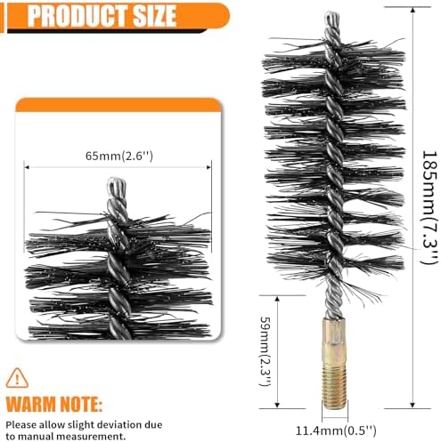 2.5" Dia Stainless Steel Cylinder Bores Wire Round Tube Cleaning Brush 65mm - Image 2