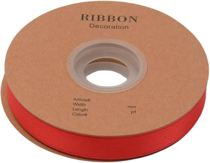 Double Side Satin Ribbon, Continuous 20 Yards,Use for Craft Bows Bouquet, Gift Wrapping, Wedding Decoration, Floral Arrangement (Red, 5/8 inch)