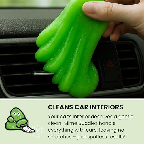 Slime Buddies Car Detailing Slime, Apple 12 Pack. Reusable Dust Remover - Image 3