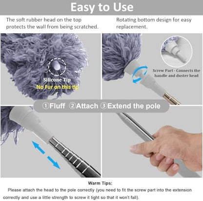 DELUX Microfiber Feather Duster Extendable Duster - Image 2