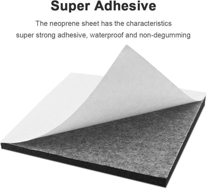 Foam Sheets with Adhesive Backing Foam Padding Neoprene Rubber Mat Closed Cell Sheet Anti-Slip Insulation Rubber Anti Vibration Square Pad (4" x 4" x 1/2", 8 Pcs)