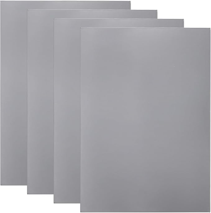 4 Pack Rubber Stamp Sheets, 2.6 mm (0.1 inch) A4 Size Light Gray Rubber Pads, Soft Rubbers Mat for Engraving Machine Cutter, Laser Rubbers Carving Blocks Material to Making Custom Stamps