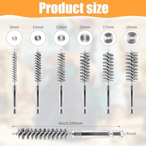 12 Pieces Wire Brush Drill Bore Cleaning Brush Set - Image 2