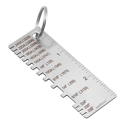 Wire/Metal Sheet Thickness Gauge Stainless Steel Welding Gage Plated Size Inspection Tool Wire Metal Sizes Thickness Gauge