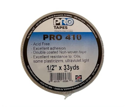 Pro 410 ATG Adhesive Transfer Tape - Acid-Free, Double Sided Tape for Scrapbooking, Framing, Laminating & Mounting - Permanent Bond for Paper, Plastic, Cloth, Vinyl & Cork - Weather-Resistant