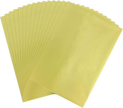Briartw 20x29cm Hot Foil Paper 50 Sheets Pack Toner Reactive Foil Hot Stamping Foil Paper by Laser Printer and Laminator for Scrapbooking Craft Cardmaking DIY Album (Matte Gold, 50 Sheets)