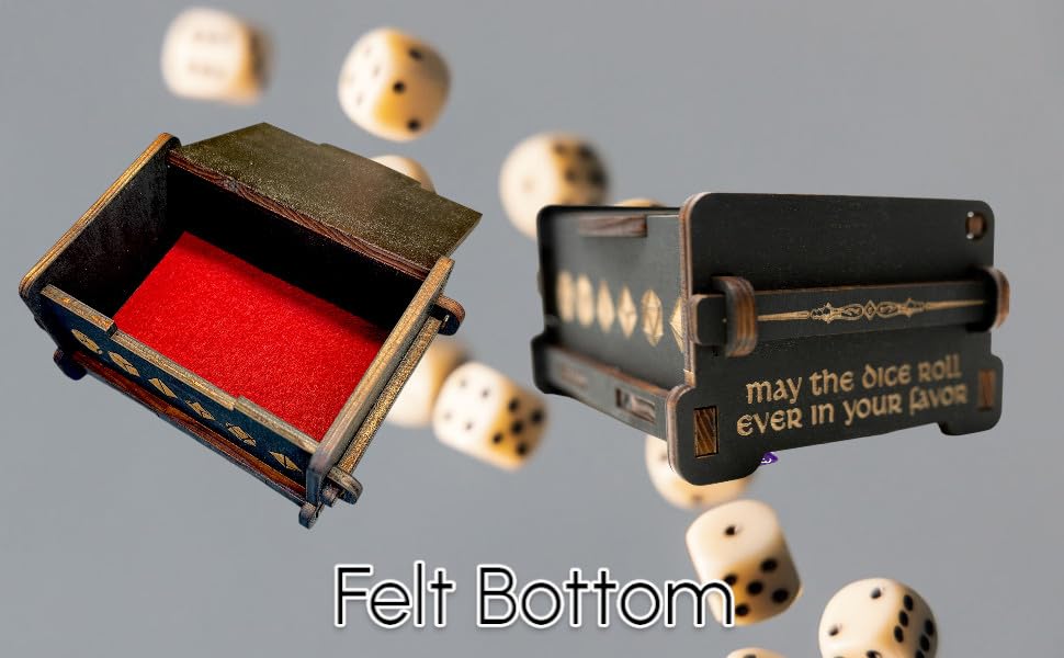 Dice Box - BLACK - 6x4x3 Also holds jewelry and great for desks and desk top items (Choose your Weapon)
