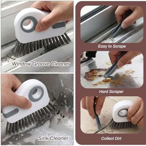Qianyu 2 PCS Groove Cleaning Brush 2 in 1 Window Track Cleaning Tool Crevice - Image 3