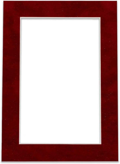 Poster Palooza Pack of Ten 8x10 Mats Bevel Cut for 6x8 Photos - Acid Free Bright Red Suede Precut Matboards for Pictures, Photos, Framing - 4-ply Thickness