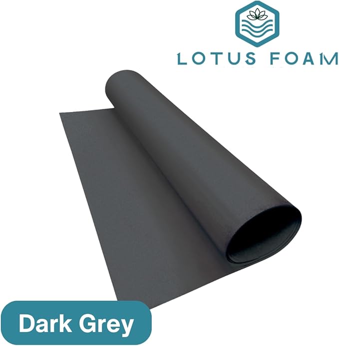 LotusFoam Large 3mm EVA Foam Sheet - 44"x 85" High Density Foam 130 kg/m3 for Cosplay, Costumes, Crafts, Flooring, Outdoor Use - 35 Colors (Dark Grey) - Dark Grey