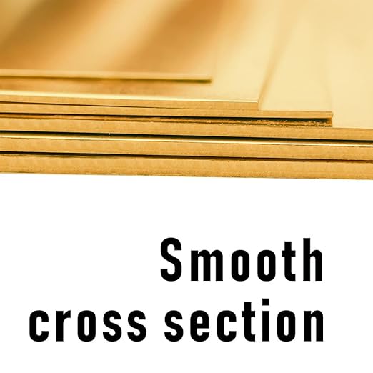 6 Gauge Brass Sheet，H62 Brass Plates Metal 0.157" Thickness x 3.9" Width x 3.9" Lenght, for Models, Crafts, Repairs, Electrical, 2Pcs