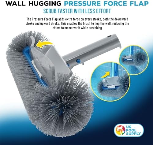 U.S. Pool Supply 17.5" Pool Brush Head Round Hemispherical Ends Inground - Image 5