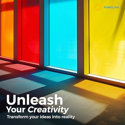KastLite Colored Acrylic Sheets Nominal 6" x 18" - Plastic Sheet Easy to Cut, Saw, Shape, Laser Cut - Ideal for Arts & Crafts & DIY Projects- Durable, Lightweight, Scratch Resistant - Yellow 4 Pack