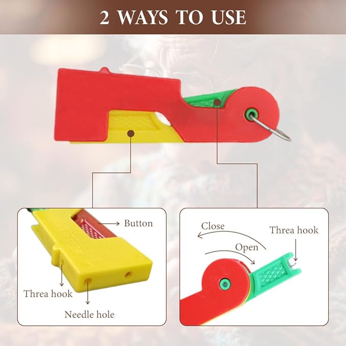 Automatic Needle Threader,2024 New Plastic Needle Threaders,Used to Quickly Thread The Thread Into The Needle Hole, Suitable for The Elderly and Those Who Like to Do Needlework(Random Color) (6 PCS)