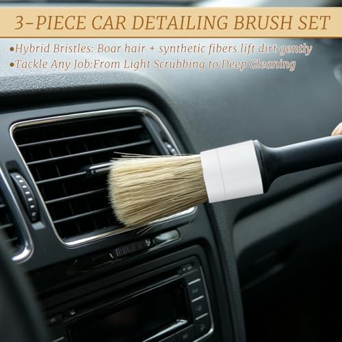 ZUFECY 3-Pack Car Detailing Brushes, and Tight Crevices - Image 2