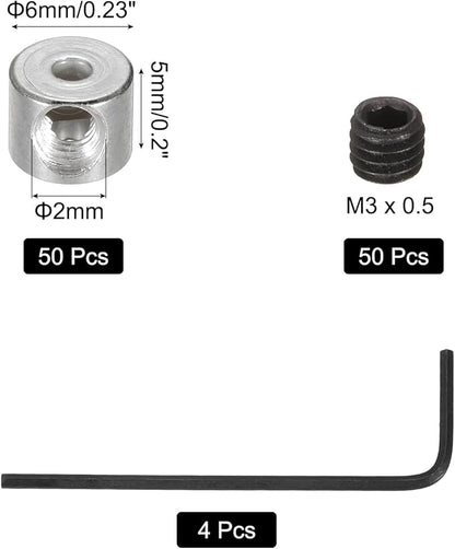 MECCANIXITY 50 Pcs Metal Locking Pin Backs, Locking Pin Keepers Clasp 5mm(H) with 4 Wrench Replacement in Storage Case for Badge, Brooch, Silver Tone