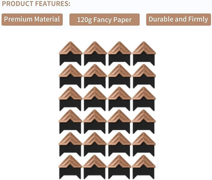 GOONAVI 15 Sheets 360 Pcs Rose-Gold Acid-Free Photo Corners Mounting Self Adhesive for DIY Photo Album Journal