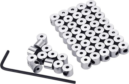 Leinuosen 60 Pieces Pin Keepers Locking Clasp Pin Backs Replacement with Wrench (Silver Color, 6 x 5 mm)