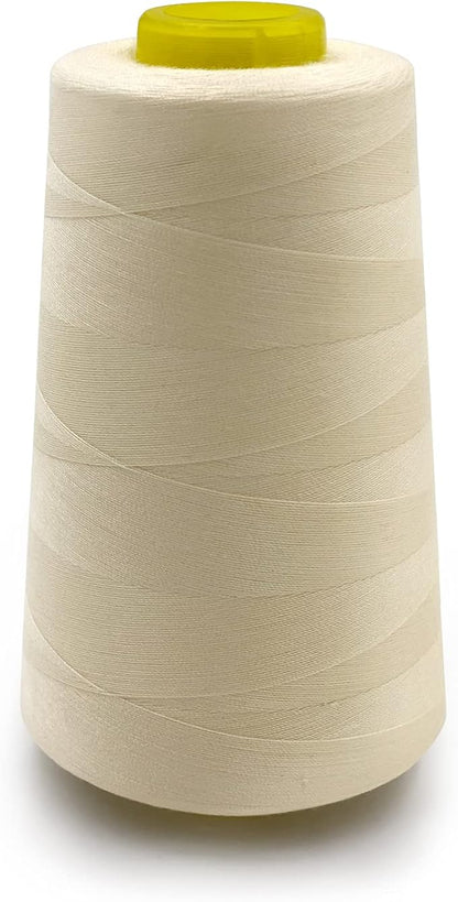 Tortoise 4 Cones of 3000 Yards Each Spool Thread for All Purpose, Serger, Overlock, Quilting, Sewing Machine - 40S/2 Cream Yellow