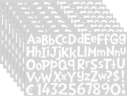 TaoBary 544 Pcs 2 Inch 16 Sheets Large Letter Stickers, Upper and Lower Case, Adhesive Vinyl Alphabet Sticker for Bulletin Board, Poster, Bottle, DIY, Notebook(White,2 Inch)