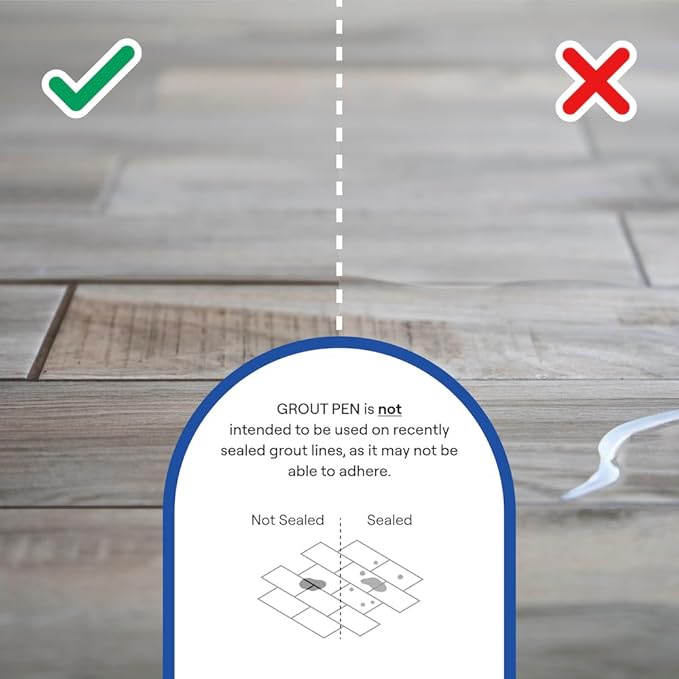 Grout Pen Beige Grout Paint: Waterproof Tile Paint Grout Refresh Restorer for Floor, Kitchen & Bathroom Shower Tiles - Beige - Can Size for Larger Projects - 125ml (4.2oz)