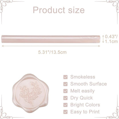 Yoption 15 Pieces Champagne Glue Gun Sealing Wax Sticks for Wax Seal Stamp, Great for Wedding Invitations, Envelopes, Cards, Christmas Gift Ideas, Wine Packages