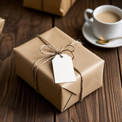 200 PCS Paper Gift Tags with Free 200 PCS Cotton Strings, Blank Hangtags for DIY Wedding Holiday Present(White)