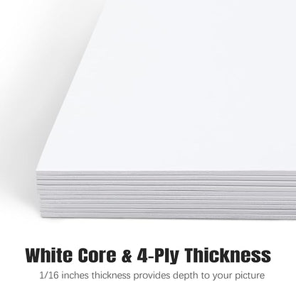AUEAR, 10 Pack 16x20 Uncut Matte Boards White Photo Mat Board Great for Picture Framing, Print, Artwork