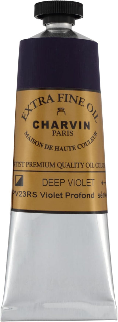 Charvin Extra Fine Oil Paint, Deep Violet 60 mL - Triple-Milled, Rich Texture, Poppy Oil-Based, Light-Fast, Handmade, Archival Quality