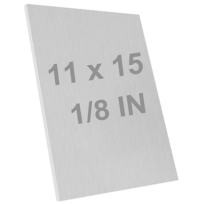 6061 T651 Aluminum Sheet Metal 11 x 15 x 1/8 (0.125”) Inch Heat Treatable Rectangle 3MM Flat Plain Aluminum Metal Plate for Crafting, Industrial, Covered with Protective Film