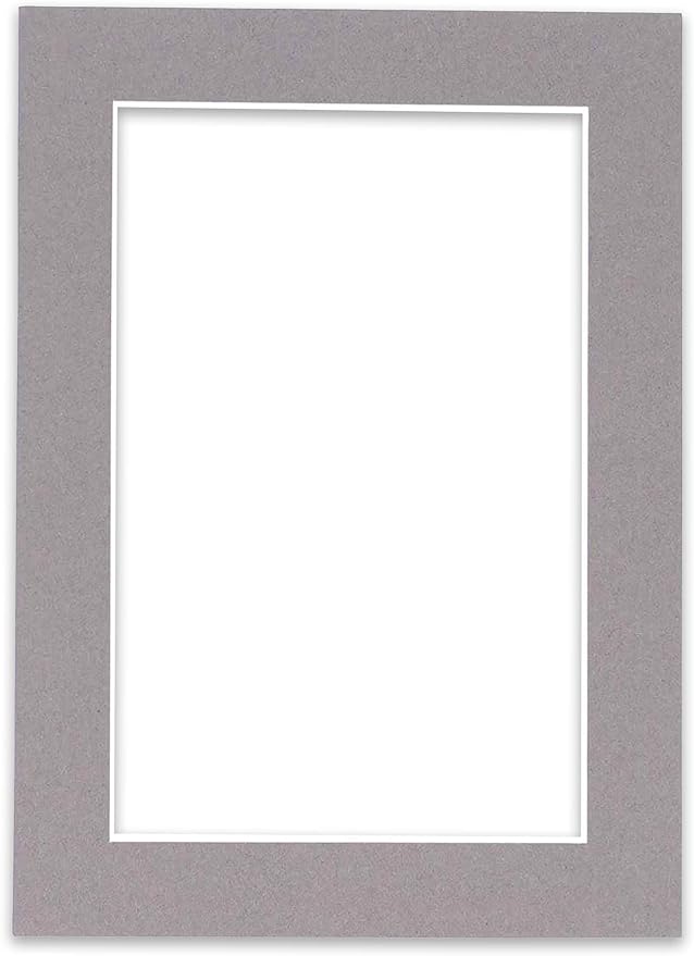 Poster Palooza 8.5x11 Mat Bevel Cut for 7x9 Photos - Acid Free Charcoal Grey Precut Matboard - For Pictures, Photos, Framing - 4-ply Thickness